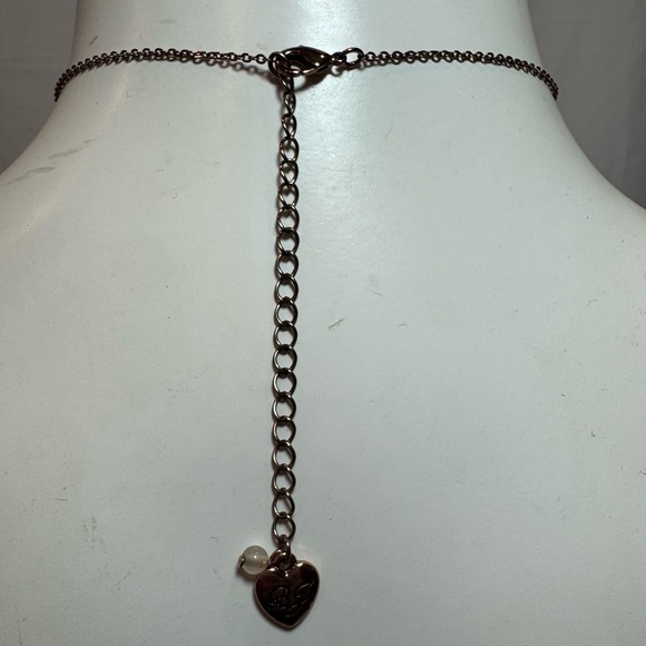 RARE Betsey Johnson Rose Gold Owl Pendant Charm Necklace - Picture 3 of 4